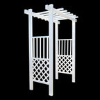 Capistrano Lattice Vinyl Arbor 55 In W x 42" D