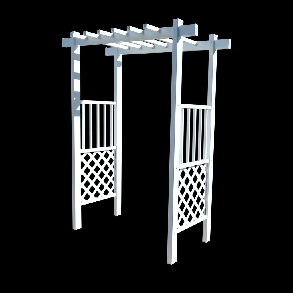 Capistrano Lattice Vinyl Arbor 55 In W x 42" D