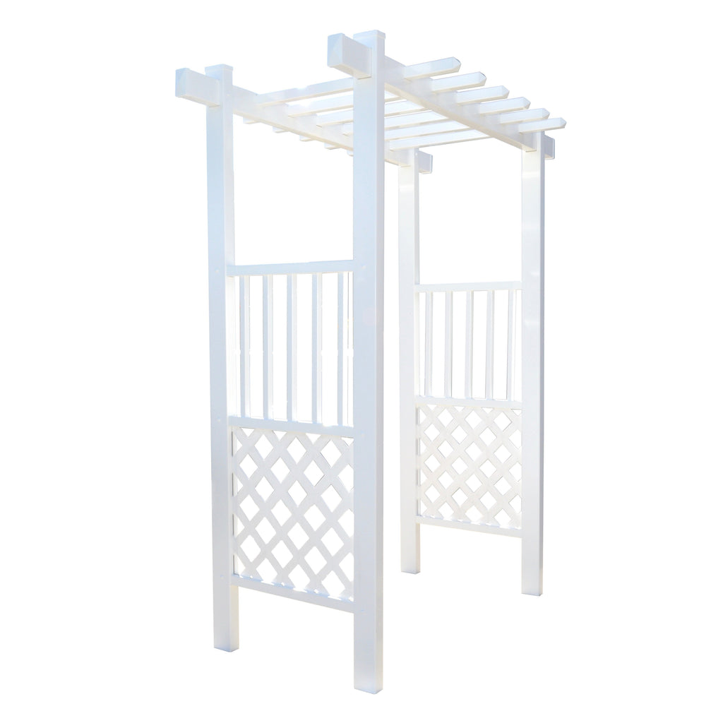 Capistrano Lattice Vinyl Arbor 55 In W x 42" D