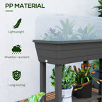 Self-Watering Raised Garden Bed with Ventilation Lid, Water Level Indicator, 29.5" x 14.2" x 36.2", Dark Grey