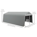 11' x 20' Heavy Duty Carport with 2 Ventilation Windows and Large Door, Grey