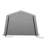 11' x 20' Heavy Duty Carport with 2 Ventilation Windows and Large Door, Grey