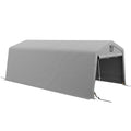 11' x 20' Heavy Duty Carport with 2 Ventilation Windows and Large Door, Grey