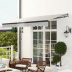 3.5 x 3m Electric Awning with Remote Controller for  Garden Patio Door Window, Light Grey