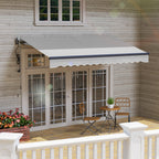 3.5 x 3m Electric Awning with Remote Controller for  Garden Patio Door Window, Light Grey