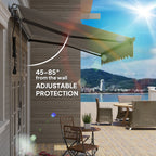3.5 x 3m Electric Awning with Remote Controller for  Garden Patio Door Window, Light Grey