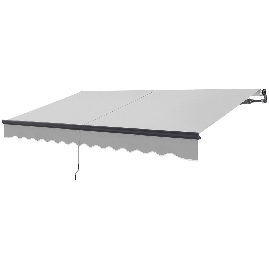 3.5 x 3m Electric Awning with Remote Controller for  Garden Patio Door Window, Light Grey
