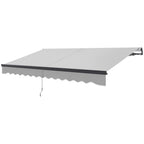 3.5 x 3m Electric Awning with Remote Controller for  Garden Patio Door Window, Light Grey