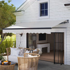 3.5 x 3m Electric Awning with Remote Controller for  Garden Patio Door Window, Light Grey