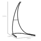 Hammock Chair Stand Only, Hanging Chair Stand with Extra Large Base, Heavy Duty Metal Single Hammock Egg Swing Frame for Indoor Outdoor, 150 KG Load Capacity, Black