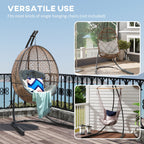 Hammock Chair Stand Only, Hanging Chair Stand with Extra Large Base, Heavy Duty Metal Single Hammock Egg Swing Frame for Indoor Outdoor, 150 KG Load Capacity, Black
