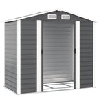 EverBase 7 x 4ft Garden Storage Shed with Upgraded Steel Frame and Double Doors with Lock, Dark Grey
