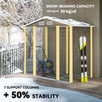 EverBase 7 x 4ft Garden Storage Shed with Upgraded Steel Frame and Double Doors with Lock, Dark Grey