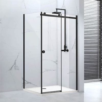 Sphere Black Framed / Clear Glass Sliding Door
