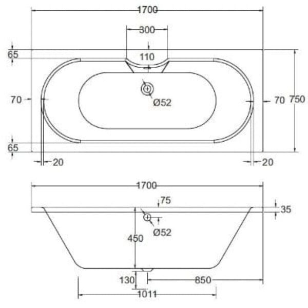 Luna Double Ended Bath - All Sizes