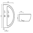 Emme 560mm Basin - 1 Tap Hole (Pedestal Option)