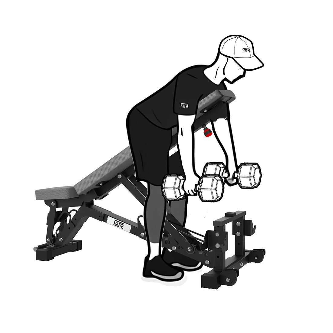 FIDAB-2 Adjustable Bench: Red