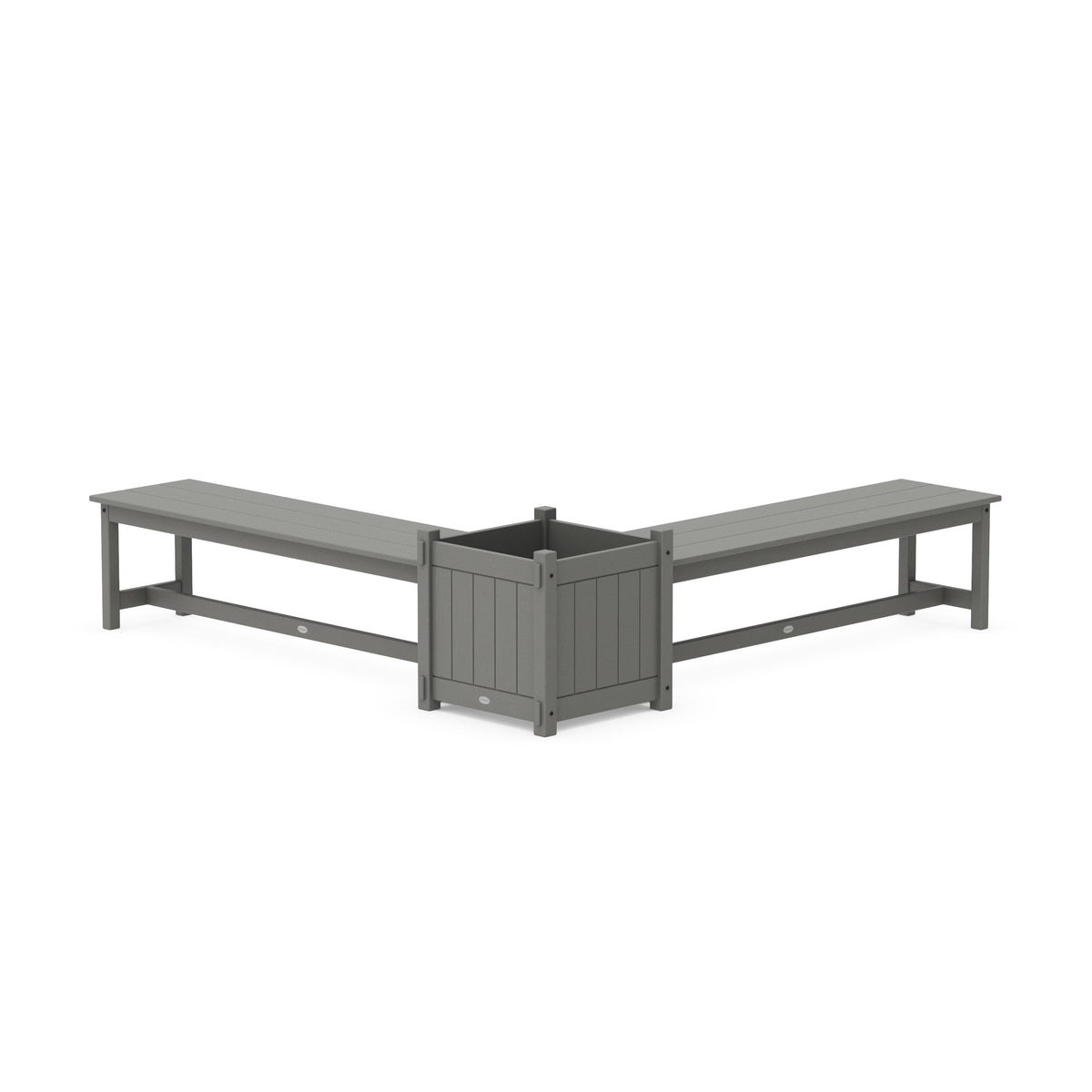 60" Vineyard L- Shaped Planter Bench Set- Large
