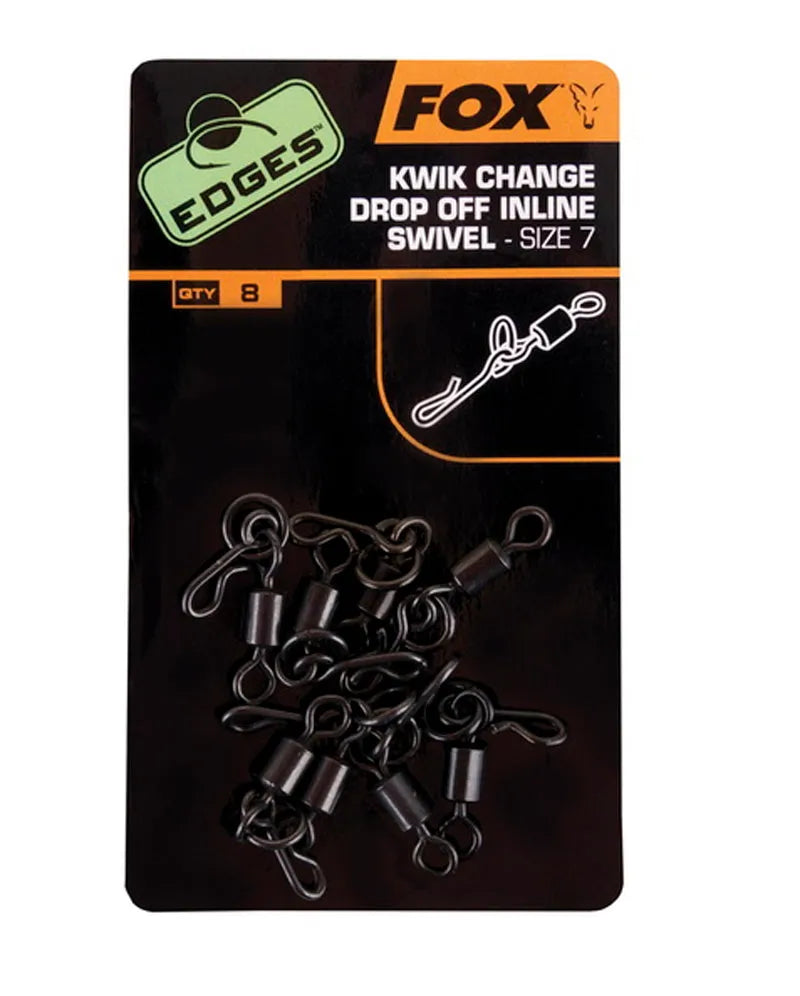 Fox Edges Drop Off In-Line Kwik Change Swivel Size 7 Pack Of 8