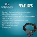 Very Low Water Shut-off RS-5LL 115V - 18' Cord..