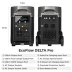 EcoFlow DELTA Pro 3600Wh 3600W Solar Generator + 200W Portable Monocrystalline Solar Panels Kit