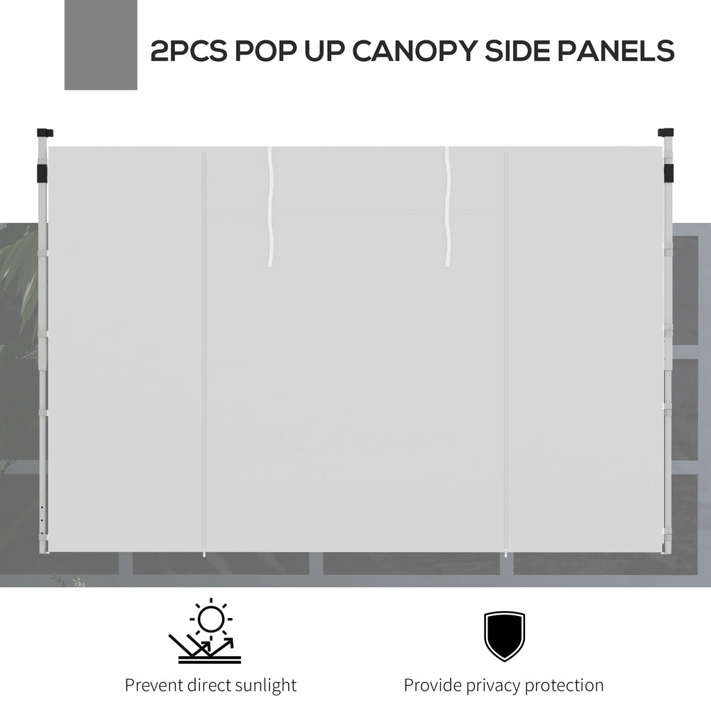 Gazebo Side Panels for 3x3(m) or 3x6(m)Pop Up Gazebo, 2 Pack Sides Replacement, White