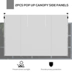 Gazebo Side Panels for 3x3(m) or 3x6(m)Pop Up Gazebo, 2 Pack Sides Replacement, White