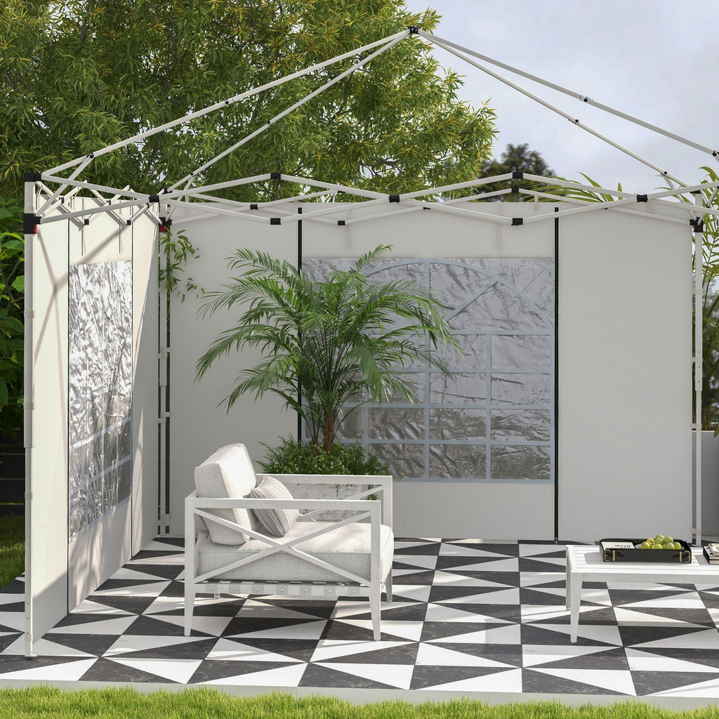 Gazebo Side Panels for 3x3(m) or 3x6(m)Pop Up Gazebo, 2 Pack Sides Replacement, White