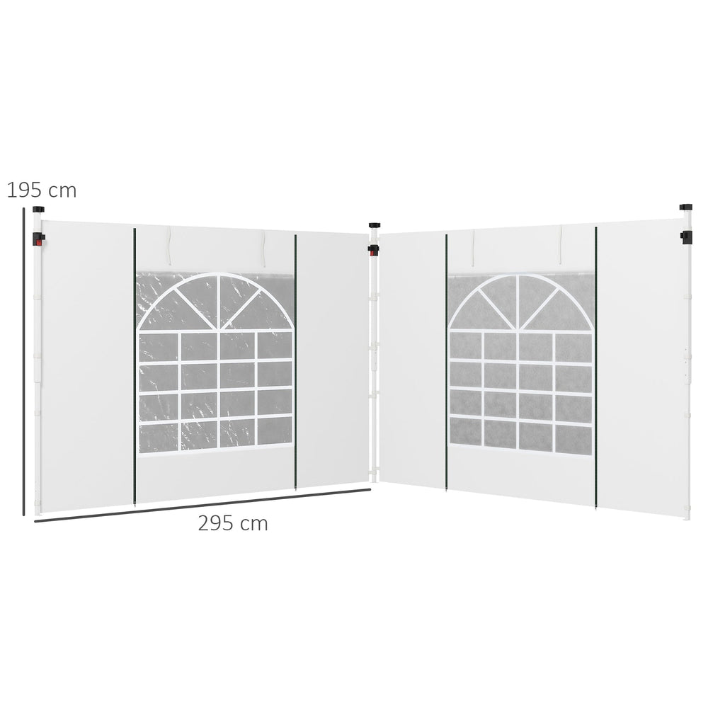 Gazebo Side Panels for 3x3(m) or 3x6(m)Pop Up Gazebo, 2 Pack Sides Replacement, White