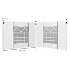 Gazebo Side Panels for 3x3(m) or 3x6(m)Pop Up Gazebo, 2 Pack Sides Replacement, White