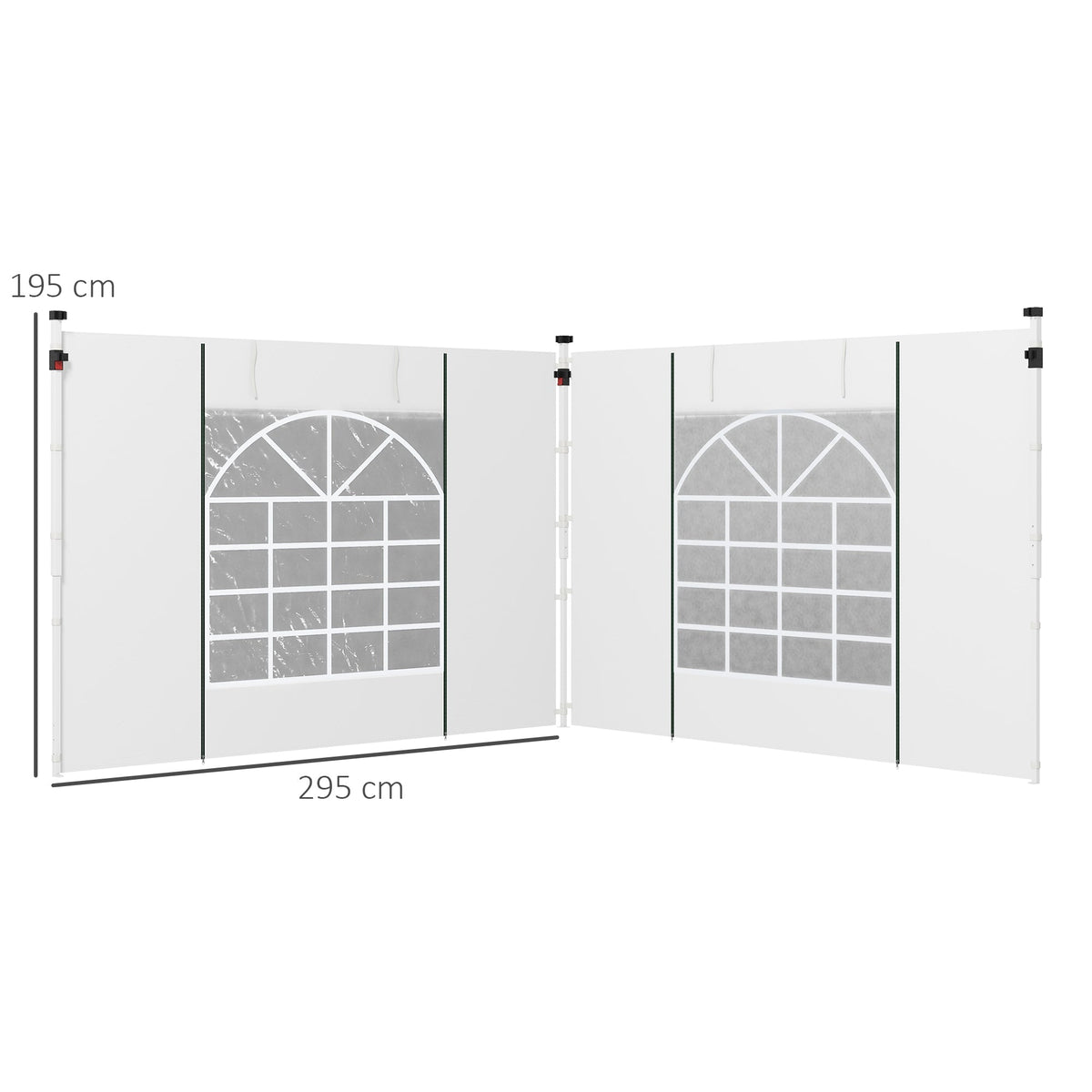 Gazebo Side Panels for 3x3(m) or 3x6(m)Pop Up Gazebo, 2 Pack Sides Replacement, White