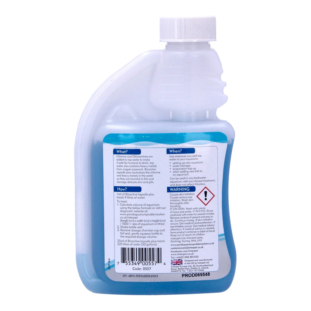 Interpet Bioactive Tapsafe Plus – 250ml Water Conditioner for Aquariums