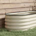 6.5' x 2' x 1.4' Galvanized Raised Garden Bed Kit, Outdoor Metal Elevated Planter Box with Safety Edging, Easy DIY Stock Tank for Growing Flowers, Herbs & Vegetables, Cream