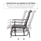 Outdoor Patio Glider Chair with Steel Frame & Mesh Fabric for Backyard & Porch, Grey