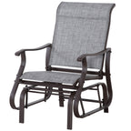 Outdoor Patio Glider Chair with Steel Frame & Mesh Fabric for Backyard & Porch, Grey