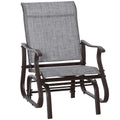Outdoor Patio Glider Chair with Steel Frame & Mesh Fabric for Backyard & Porch, Grey
