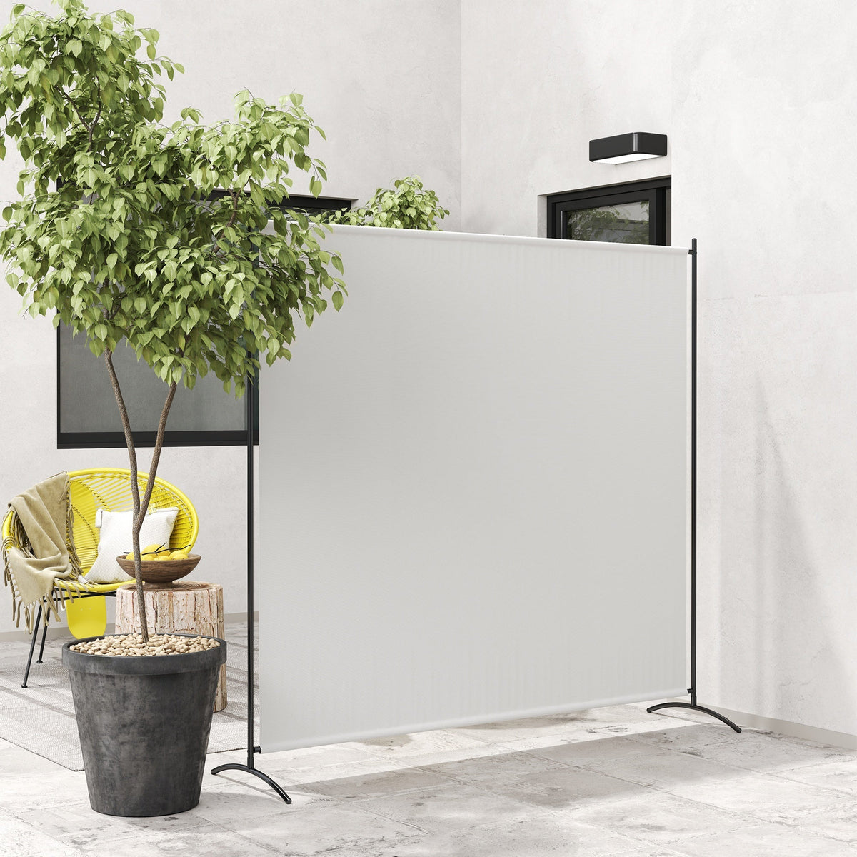 5.9FT Tall Single-Panel Outdoor Privacy Screen with UPF30+ Protection, Beige