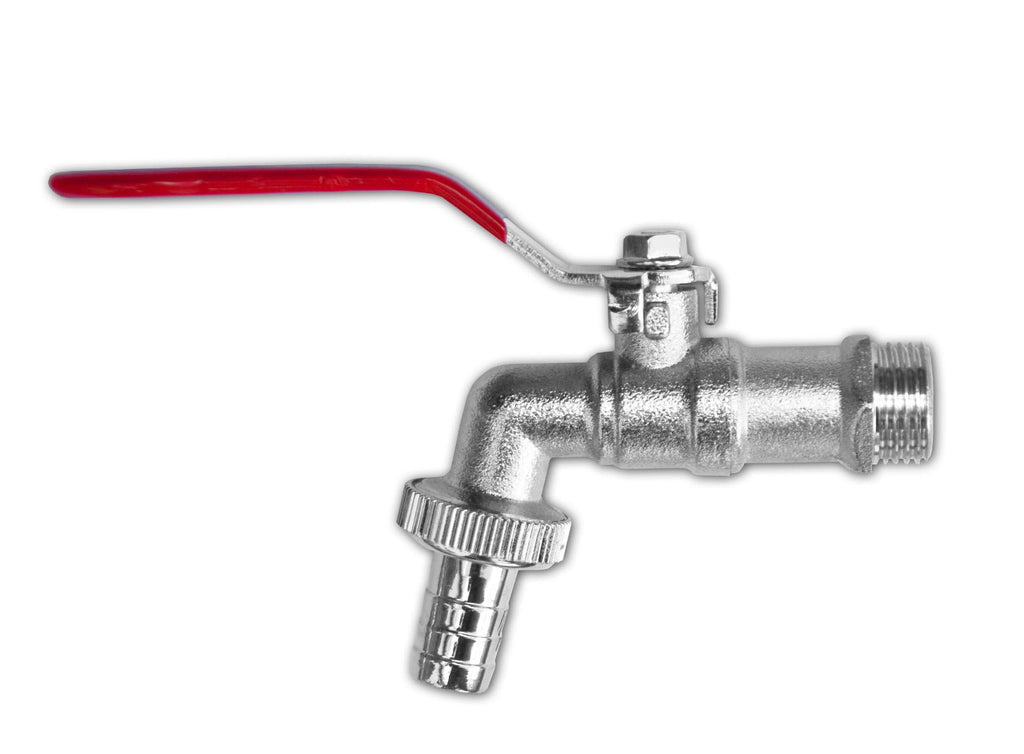 Garden Lever Tap - 1/2 BSPM Inlet - 1/2 Barb Hose - Zinc Nickle Plated Bradas