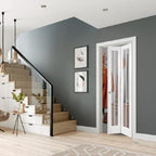 Worcester Internal White Primed Bi-Fold Door with Clear Glass - 1936 x 379.5 x 35mm