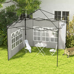 Gazebo Sidewalls with Window for 3x3(m) or 3x6m Gazebo Canopy, 2 Pack Sides Replacement, White