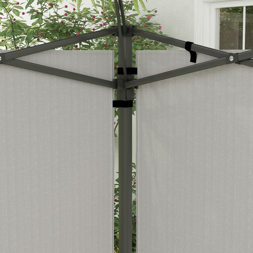 Gazebo Sidewalls with Window for 3x3(m) or 3x6m Gazebo Canopy, 2 Pack Sides Replacement, White