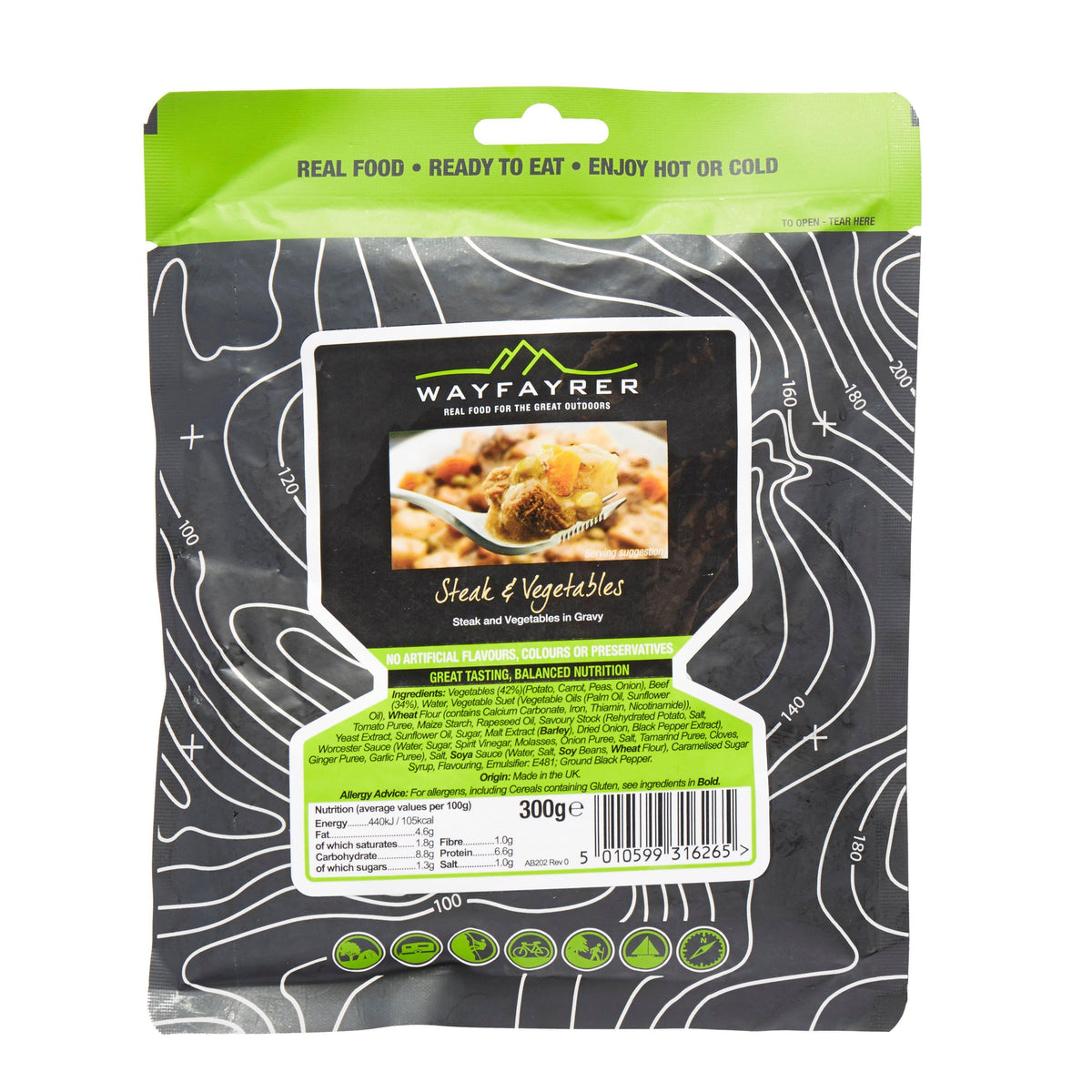 Steak and Vegetables Ready-to-Eat Camping Food