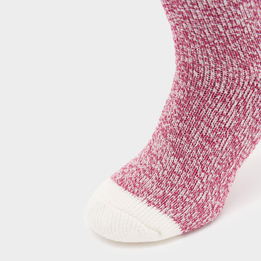 Ladies Cream Block Twist Socks