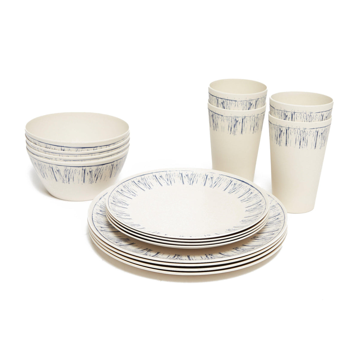 16 Piece Bamboo Tableware Set