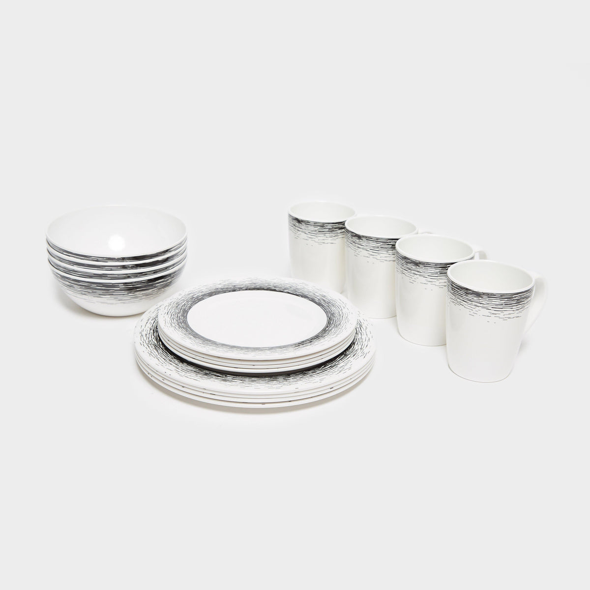 16 Piece Melamine Plastic Tableware Set