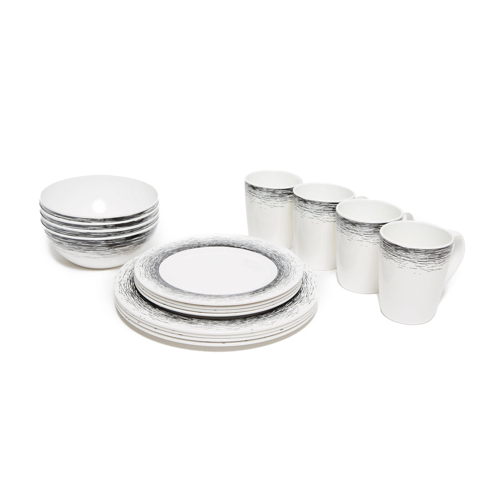 16 Piece Melamine Plastic Tableware Set