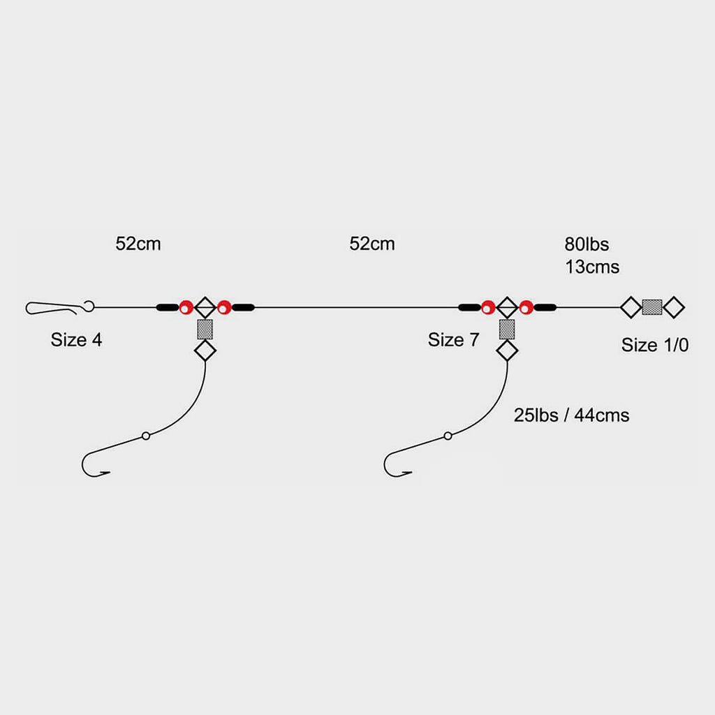 2 Hook Clipped Rig (Size 1/0)