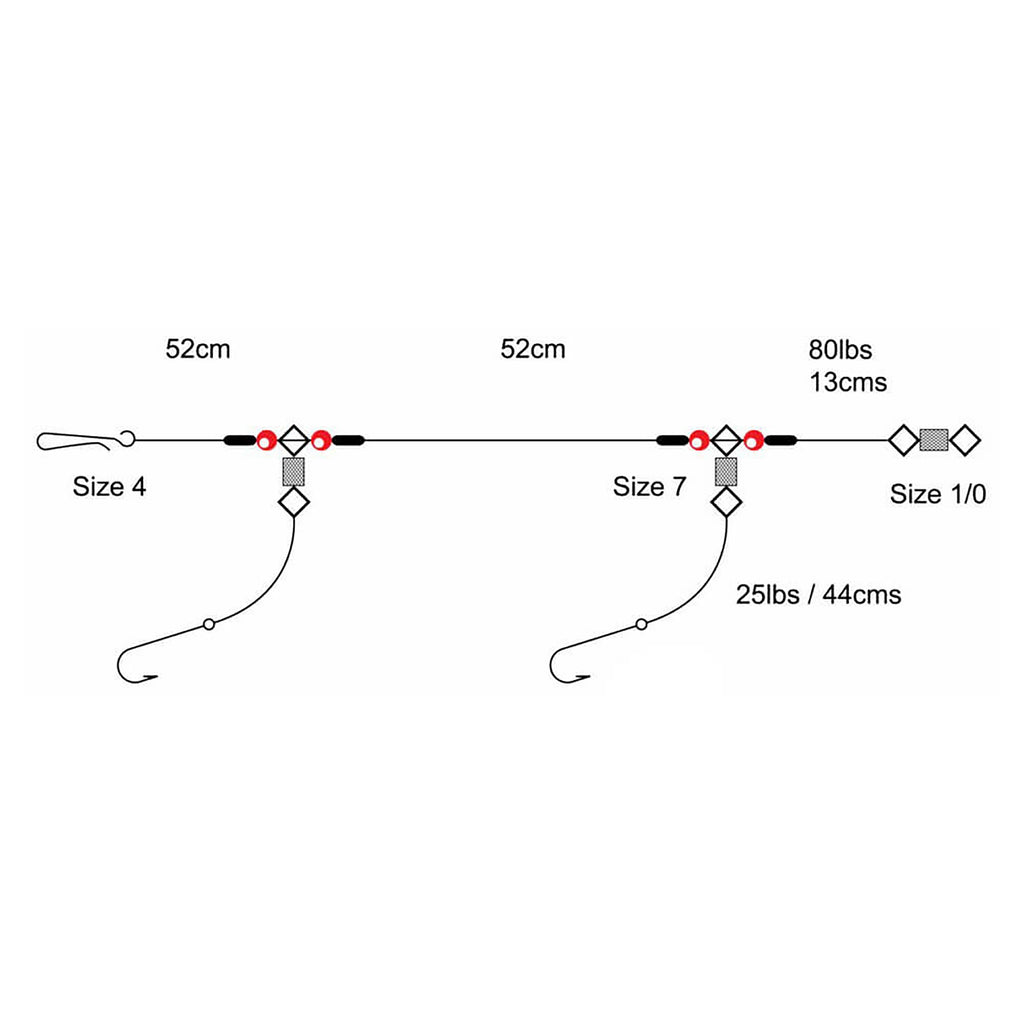 2 Hook Clipped Rig (Size 1/0)