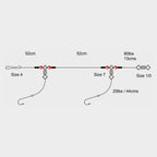 2 Hook Clipped Rig (Size 4)