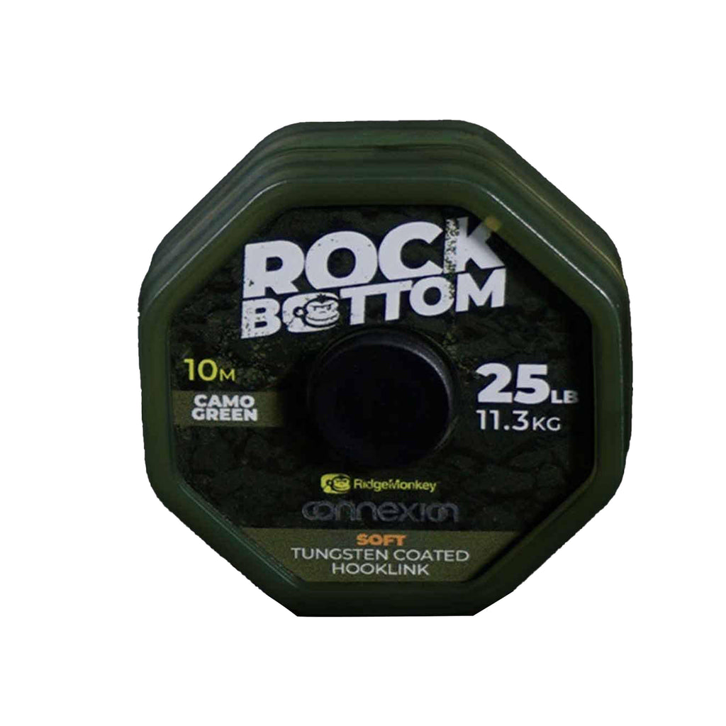 Rock Bottom Tungsten Soft Coated Hooklink Camo Green 25lb